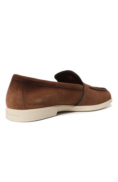 Мужские замшевые лоферы SANTONI коричневого цвета, арт. MGAG18777TICSSG5M62 | Фото 5 (Материал внутренний: Натуральная кожа; Нос: Не проставлено; Материал сплава: Проставлено; Материал внешний: Замша, Натуральная кожа; Стили: Кэжуэл)
