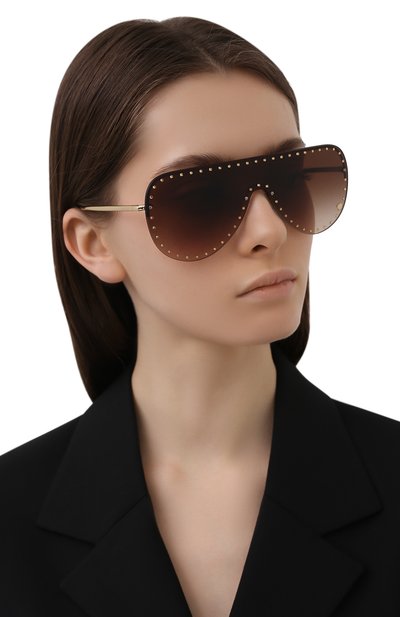 Солнцезащитные очки VERSACE коричневого цвета по цене 32300 руб., арт. 2230B-125213, фото 2 Солнцезащитные очки VERSACE, арт. 2230B-125213, фото 2