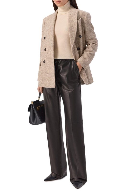 Кожаные брюки MVST M25.1PW.L010/BIG SIZE/NAPPA CREAM Чёрный  M25.1PW.L010/BIG SIZE/NAPPA CREAM Фото 2