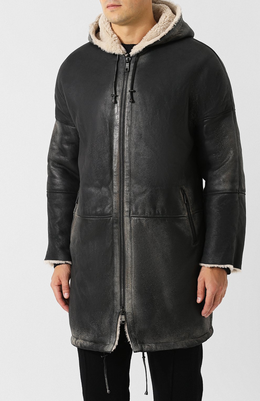 Дубленка прямого кроя на молнии с капюшоном GIORGIO BRATO, арт. GU19F8850MECUMURBLE, фото 3