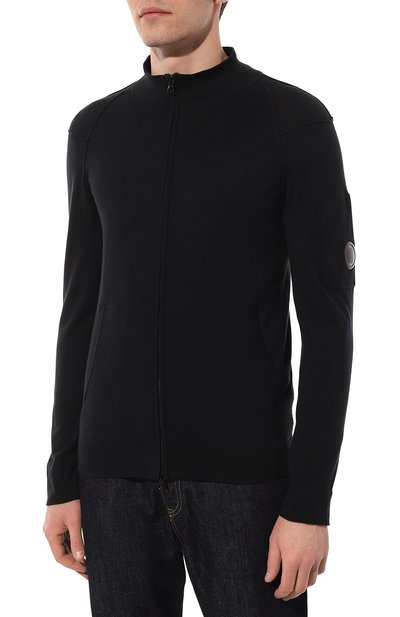 Хлопковый кардиган C.P. COMPANY темно-синего цвета по цене 40900 руб., арт. 14CMKN144A-004037A, фото 3 Хлопковый кардиган C.P. COMPANY, арт. 14CMKN144A-004037A, фото 3