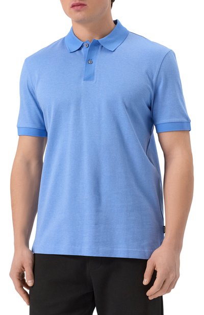 Хлопковое поло BOSS голубого цвета по цене 19500 руб., арт. 50532246, фото 3 Хлопковое поло BOSS, арт. 50532246, фото 3