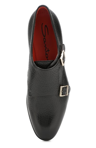 Кожаные монки SANTONI черного цвета по цене 65850 руб., арт. WURV55848BJ4CHKTN01, фото 5 Кожаные монки SANTONI, арт. WURV55848BJ4CHKTN01, фото 5