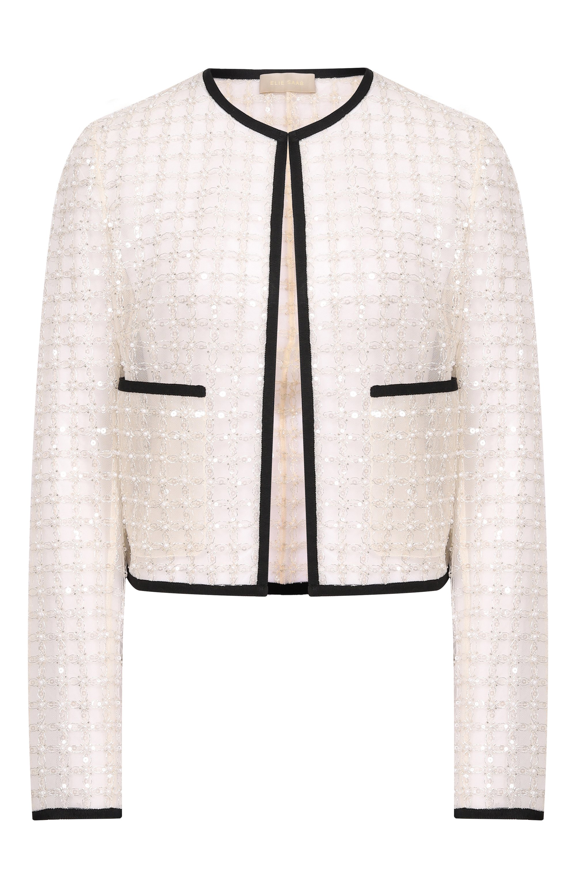 Жакет с отделкой пайетками и бисером ELIE SAAB, арт. J0205NR26/TU023, фото 1