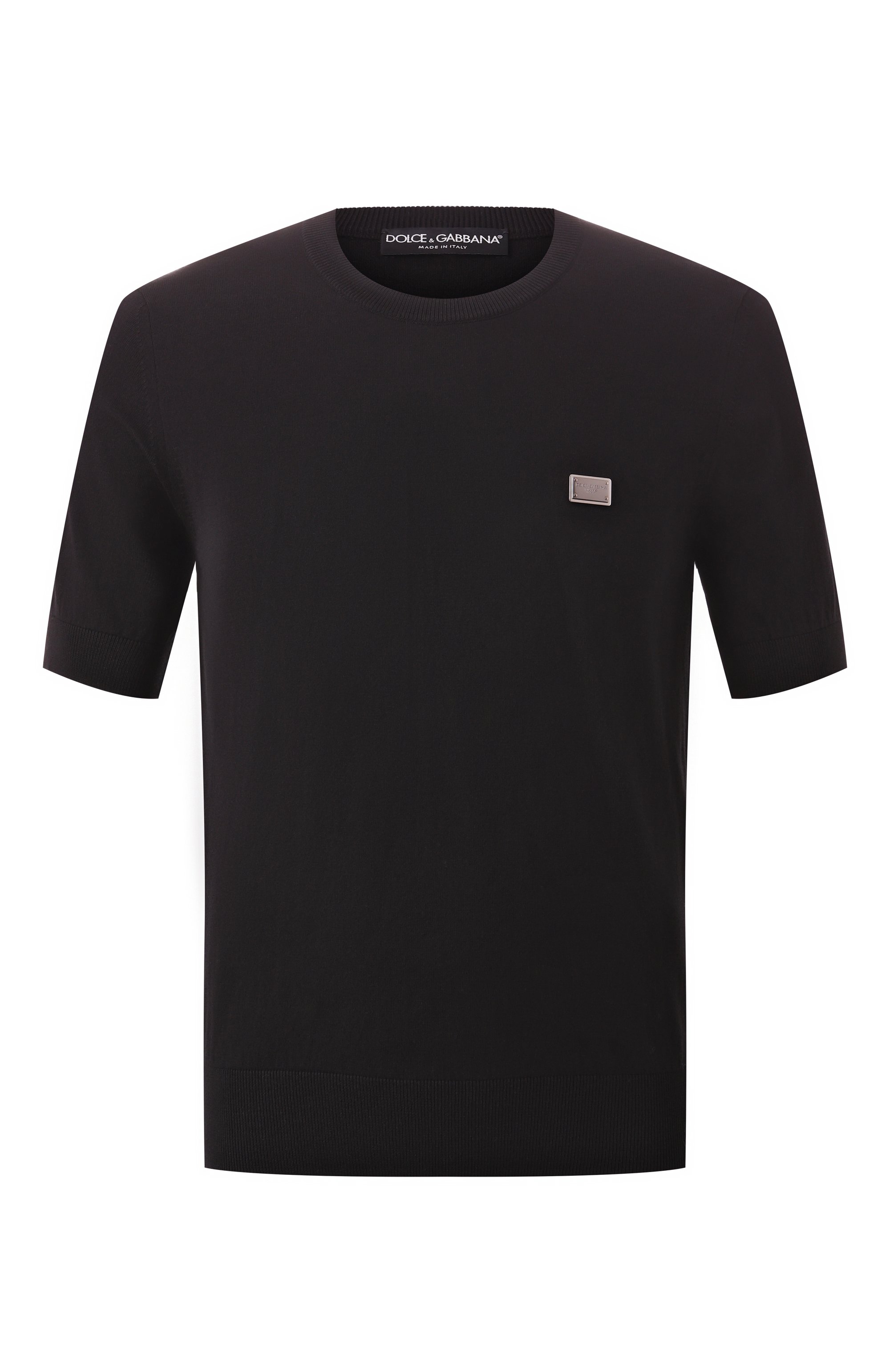 Хлопковый джемпер DOLCE & GABBANA черного цвета по цене 95050 руб., арт. GXX03T/JBCE9, фото 1 Хлопковый джемпер DOLCE & GABBANA, арт. GXX03T/JBCE9, фото 1