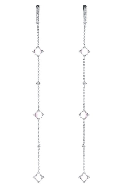 Серьги-цепочки the rose с кварцем MOONKA, арт. tr-her-qrz, фото 1