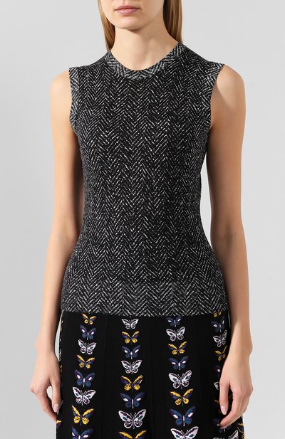 Шерстяной топ DOLCE & GABBANA серого цвета по цене 93550 руб., арт. FX457T/JAHGW, фото 3 Шерстяной топ DOLCE & GABBANA, арт. FX457T/JAHGW, фото 3