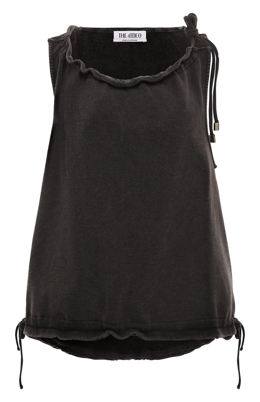 Хлопковый топ THE ATTICO темно-серого цвета по цене 58750 руб., арт. 247WCT310, фото 1 Хлопковый топ THE ATTICO, арт. 247WCT310, фото 1