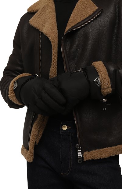 Перчатки PRADA черного цвета по цене 62000 руб., арт. 2GG092-2DWA-F0002, фото 2 Перчатки PRADA, арт. 2GG092-2DWA-F0002, фото 2