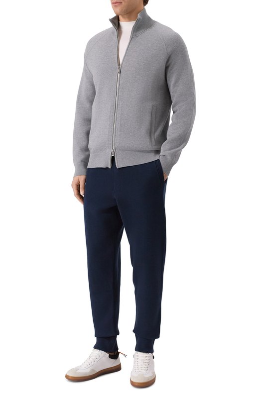 Кардиган из хлопка и шерсти BOSS 50543150 Серый  50543150 Фото 2