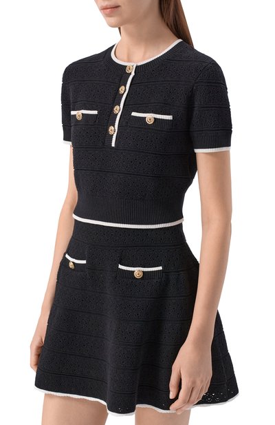 Хлопковый топ SELF-PORTRAIT, арт. SS26-055T-B, фото 3