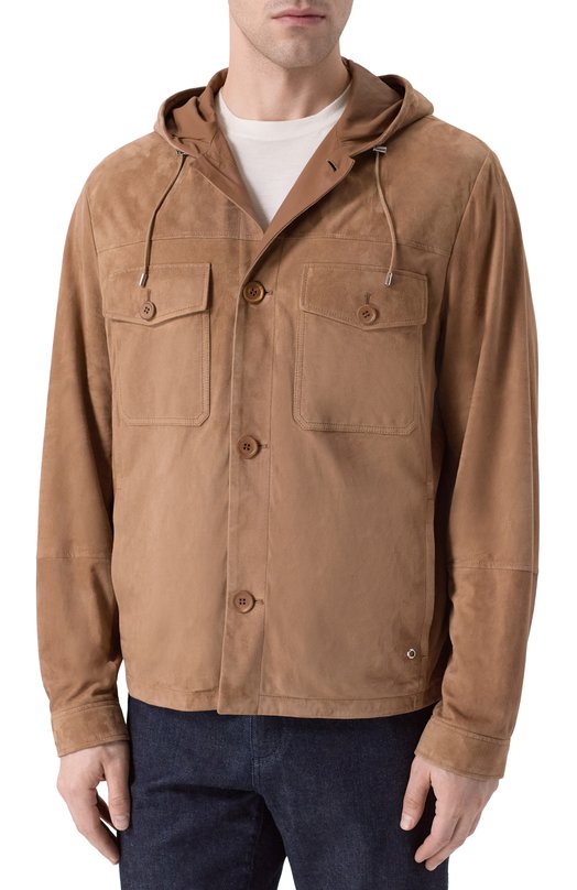 Замшевая куртка-рубашка Stefano Ricci M7J6100150/SUEJS3 Бежевый  M7J6100150/SUEJS3 Фото 3