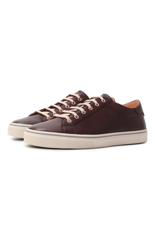 Кожаные кеды Brunello Cucinelli MZUSASP341 Коричневый MZUSASP341