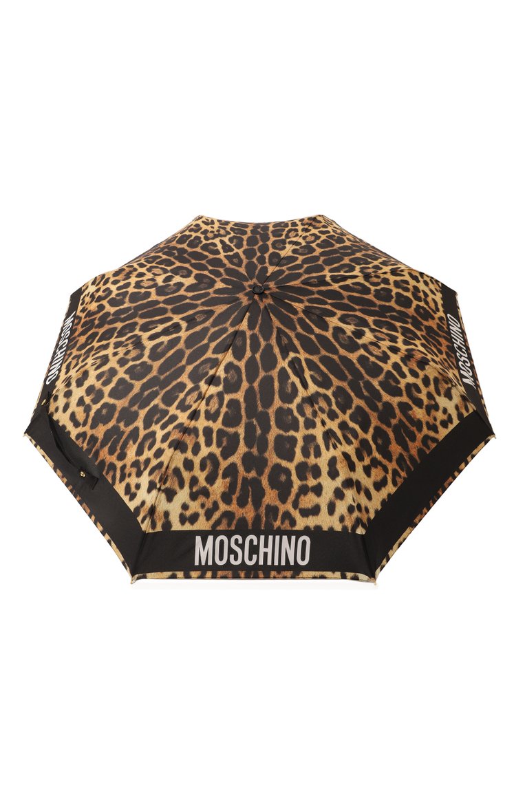 Женский складной зонт MOSCHINO леопардового цвета, арт. 8980-0PENCL0SEA | Фото 1 (Материал: Текстиль, Синтетический материал, Металл; Нос: Не проставлено)