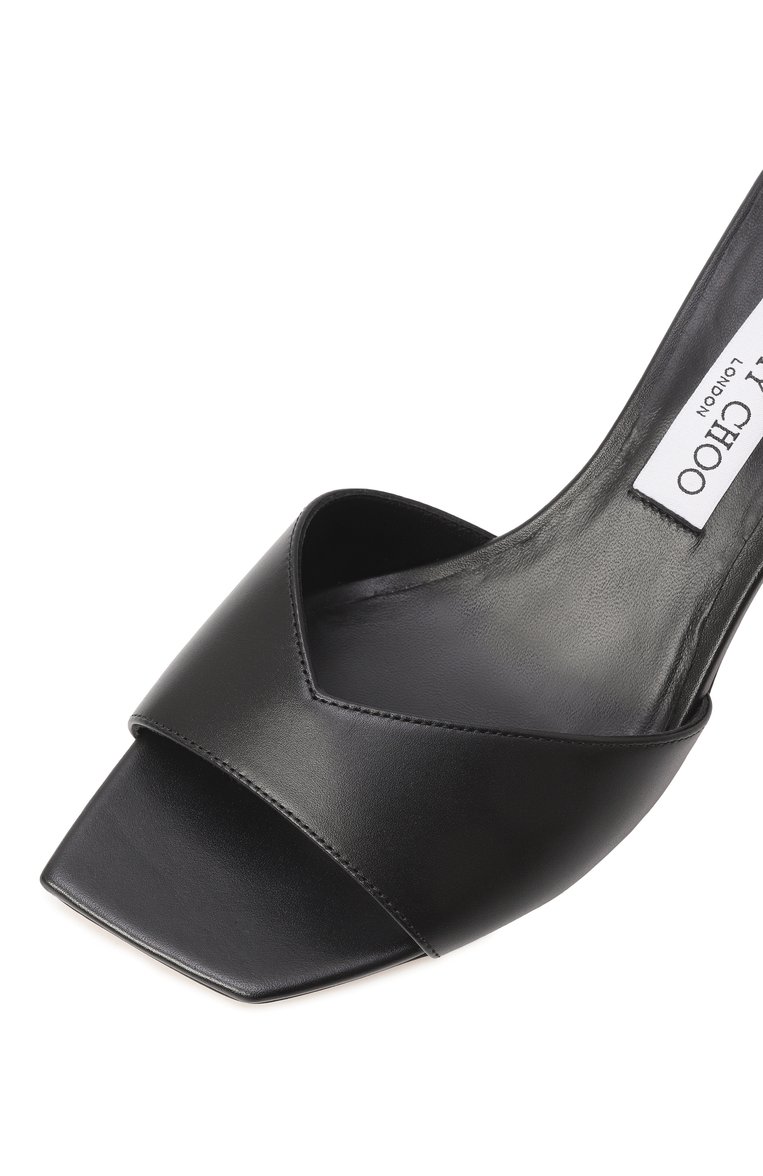 Женские кожаные мюли skye 70 JIMMY CHOO черного цвета, арт. SKYE 70/CLF | Фото 7 (Драгоценные камни: Проставлено; Материал внешний: Натуральная кожа; Каблук высота: Высокий; Подошва: Плоская; Материал сплава: Проставлено; Материал внутренний: Натуральная кожа; Каблук тип: Фигурный)