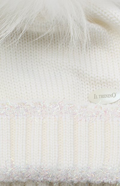 Шерстяная шапка с меховым помпоном IL TRENINO, арт. 20 7989/E7, фото 3