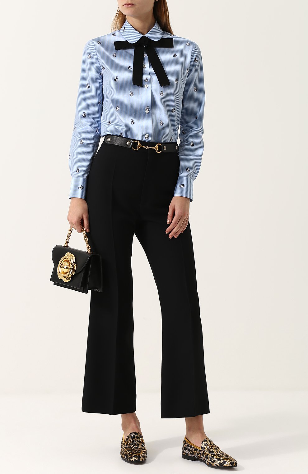 Текстильные лоферы new jordaan с пряжкой-трензелем GUCCI, арт. 431467/K9550, фото 2