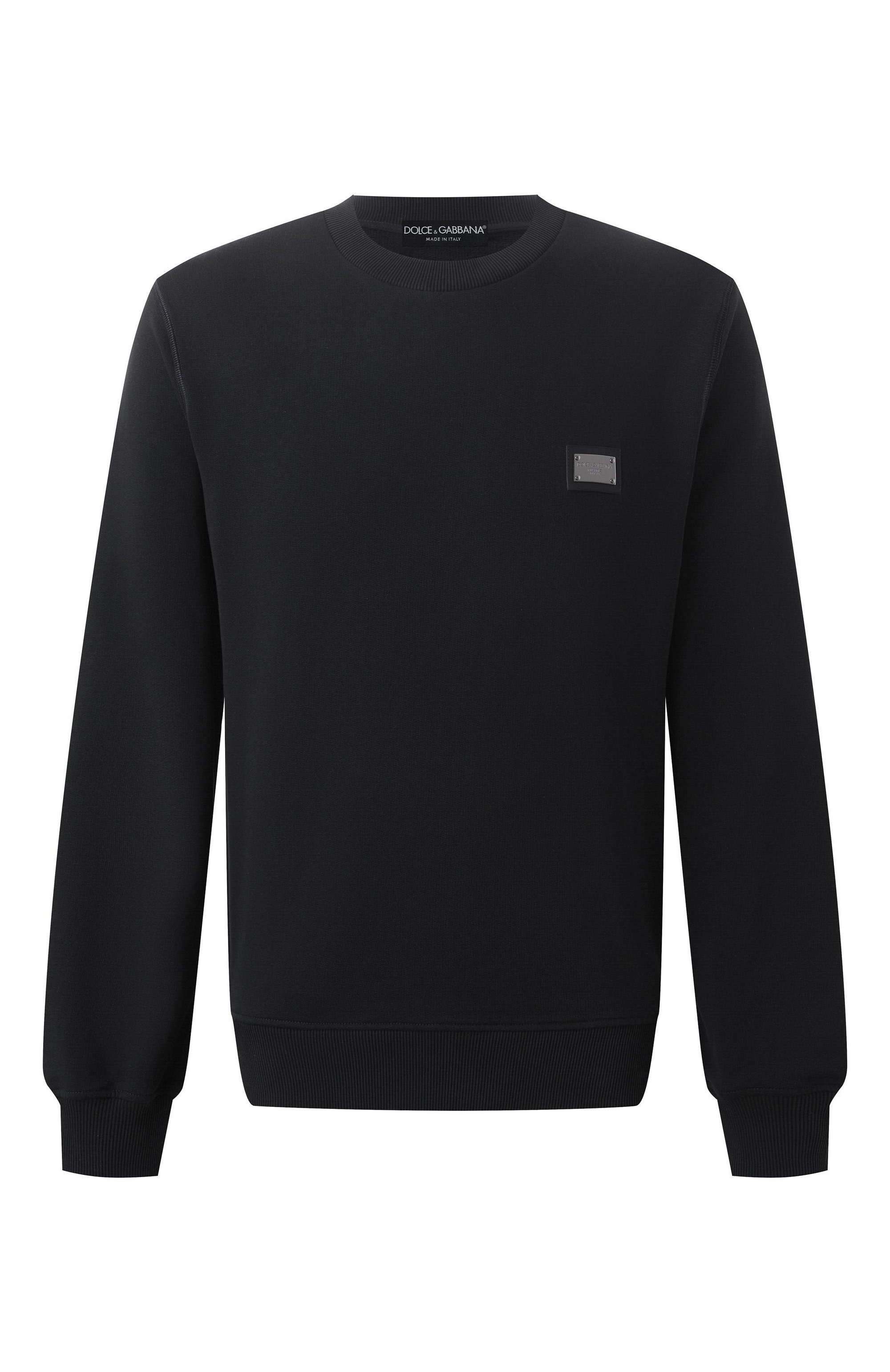 Хлопковый свитшот DOLCE & GABBANA черного цвета по цене 72700 руб., арт. G9ABJT/G7P1C, фото 1 Хлопковый свитшот DOLCE & GABBANA, арт. G9ABJT/G7P1C, фото 1