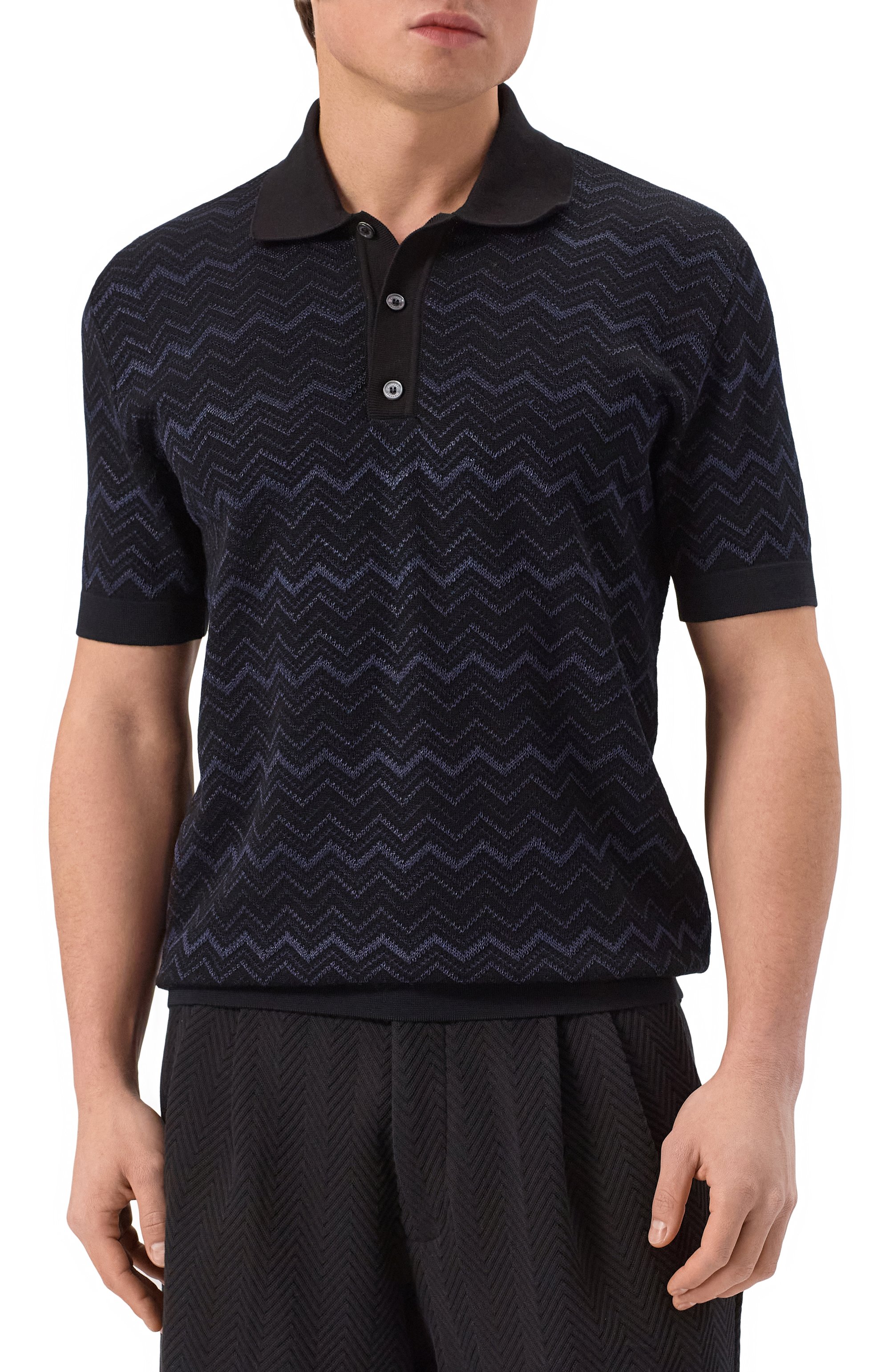 Поло из хлопка и вискозы MISSONI, арт. US25S203/BK0040, фото 3