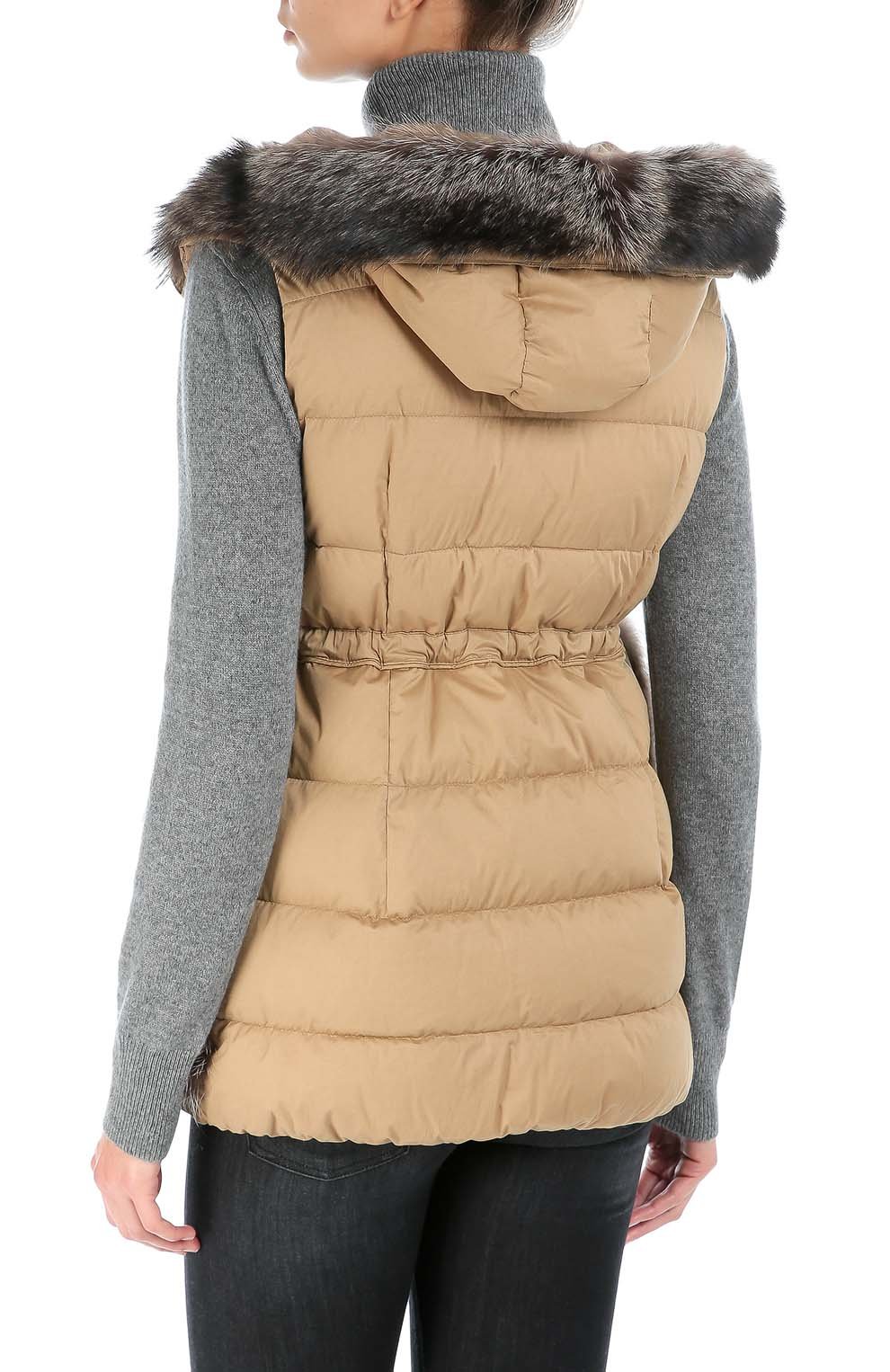 Пуховый жилет с капюшоном и меховой отделкой MONCLER, арт. B2-093-48813-10-54012, фото 4