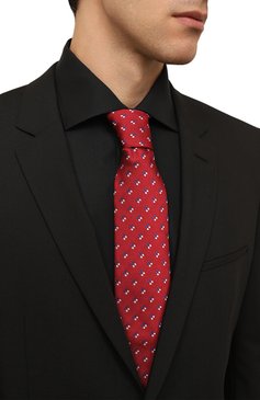 Мужской шелковый галстук BROUBACK красного цвета, арт. TIE 8CM/SS24 | Фото 2 (Материал: Шелк, Текстиль; Материал сплава: Проставлено; Нос: Не проставлено; Принт: С принтом)
