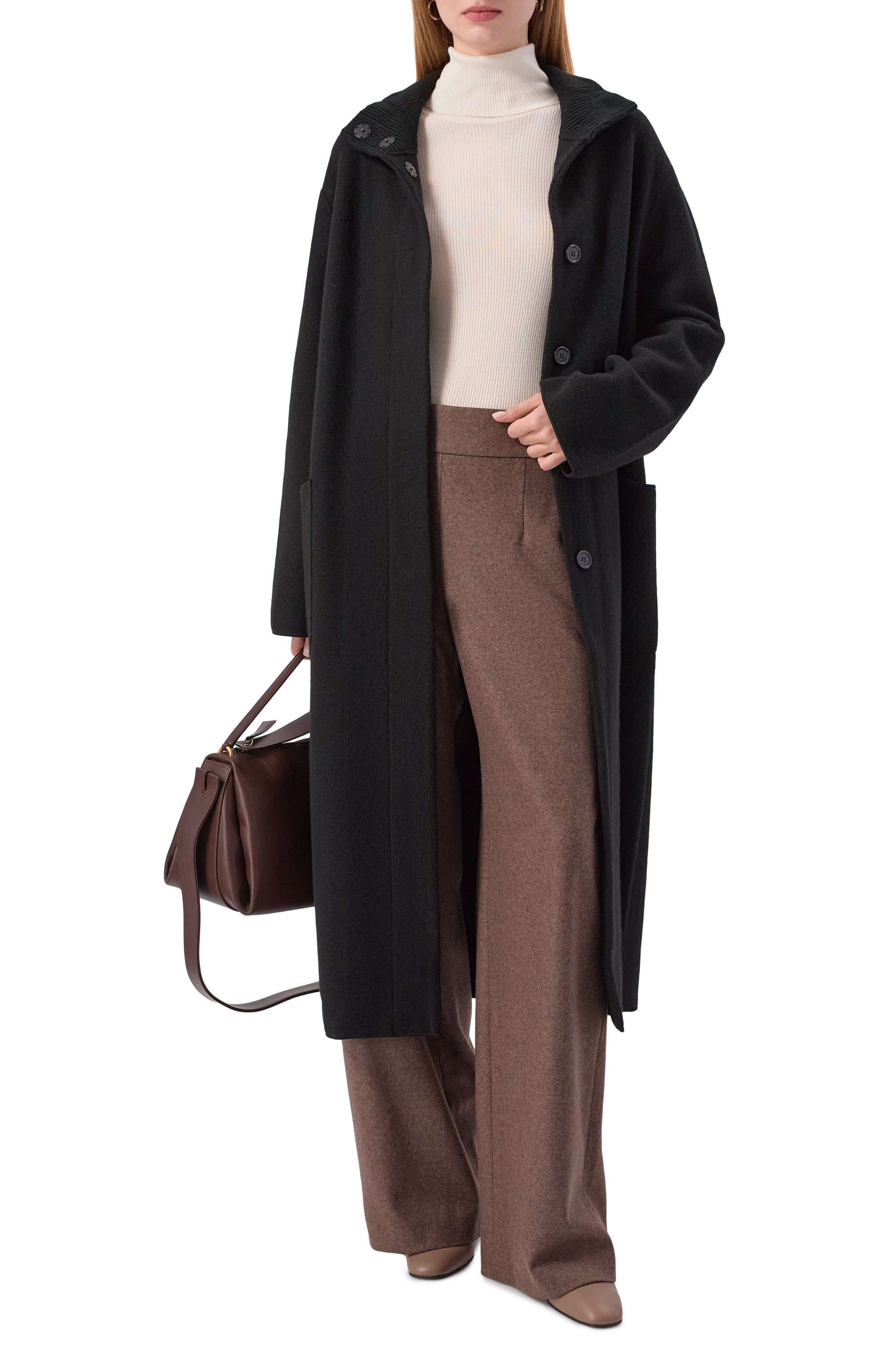 Пальто из шерсти и хлопка EMPORIO ARMANI, арт. EW001234/AF19926, фото 2