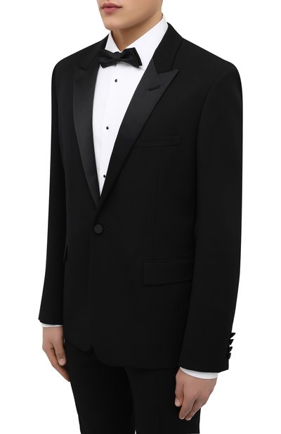 Шерстяной смокинг SAINT LAURENT черного цвета по цене 326500 руб., арт. 615987/Y512W, фото 2 Шерстяной смокинг SAINT LAURENT, арт. 615987/Y512W, фото 2