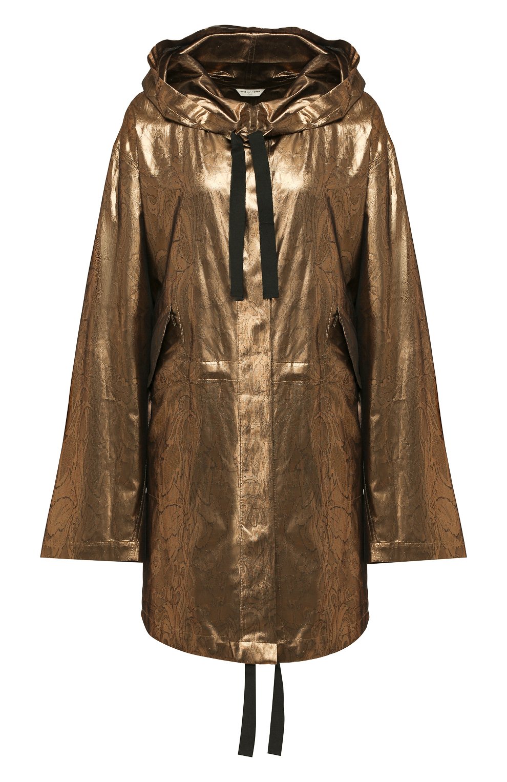 Шелковый плащ DRIES VAN NOTEN бронзового цвета по цене 157500 руб., арт. 201-10236-9366, фото 1 Шелковый плащ DRIES VAN NOTEN, арт. 201-10236-9366, фото 1