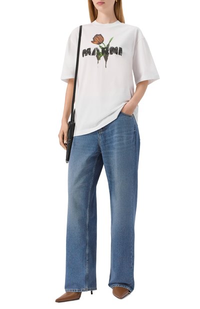 Хлопковая футболка MARNI, арт. THJET49P18/USCY31, фото 2