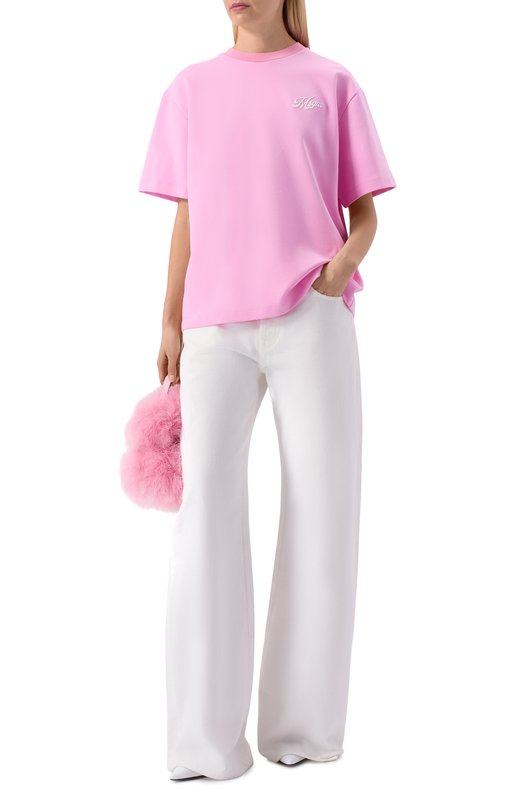 Хлопковая футболка MSGM 4041MDM113/267126 Розовый  4041MDM113/267126 Фото 2