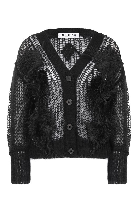 Шерстяной кардиган The Attico 260WCD00011/KMX002FS Чёрный 260WCD00011/KMX002FS