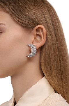 Женская серьги luna SWAROVSKI серебряного цвета, арт. 5666158 | Фото 2 (Региональные ограничения белый список (Axapta Mercury): Не проставлено; Нос: Не проставлено; Женское Кросс-КТ: Клипсы-серьги; Материал: Металл)