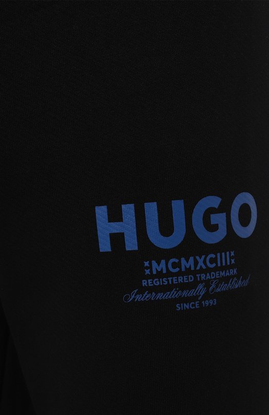 Хлопковые джоггеры HUGO Blue Чёрный, фото 5