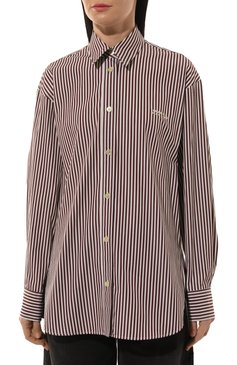 Женская хлопковая рубашка ISABEL MARANT разноцветного цвета, арт. 24ACH0177FAB1I01I | Фото 3 (Длина (для топов): Удлиненные; Рукава: Длинные; Драгоценные камни: Проставлено; Материал сплава: Проставлено; Принт: С принтом, Полоска; Стили: Кэжуэл; Женское Кросс-КТ: Рубашка-одежда; Материал внешний: Хлопок)