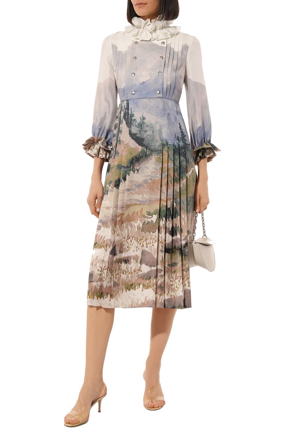 Шелковое платье the north face x gucci GUCCI, арт. 671194 ZAHRC, фото 2