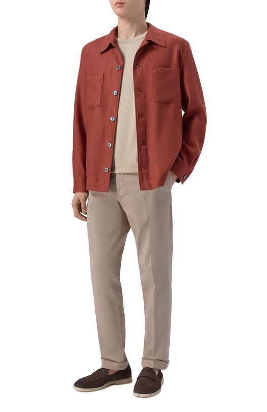 Футболка из лиоцелла и хлопка BOSS 50513674 Бежевый  50513674 Фото 2