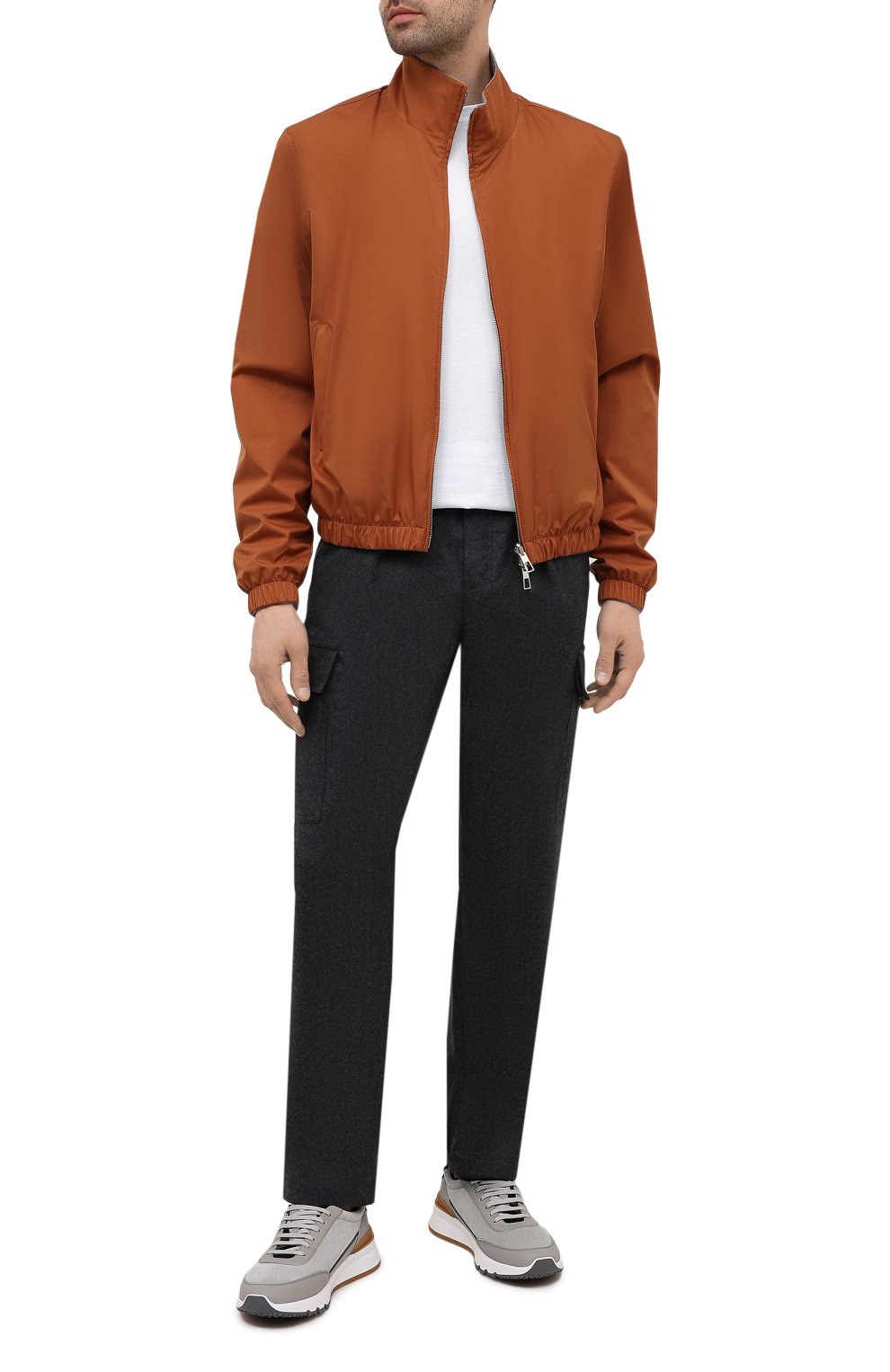 Комбинированные кроссовки BRUNELLO CUCINELLI светло-серого цвета по цене 105000 руб., арт. MZUSWB0278, фото 2 Комбинированные кроссовки BRUNELLO CUCINELLI, арт. MZUSWB0278, фото 2