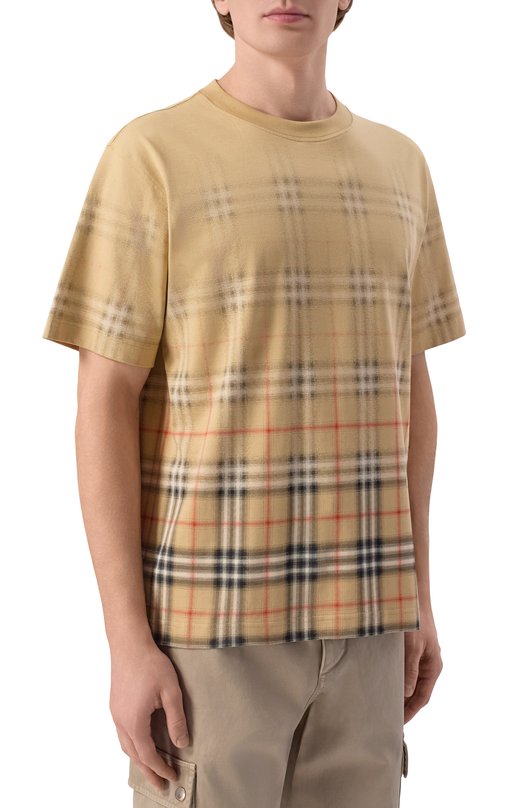 Хлопковая футболка Burberry 8119022 Бежевый  8119022 Фото 3