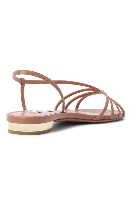 Кожаные сандалии Talk to me Aquazzura TTMFLAS0-NAP-PWP Бежевый  TTMFLAS0-NAP-PWP Фото 5