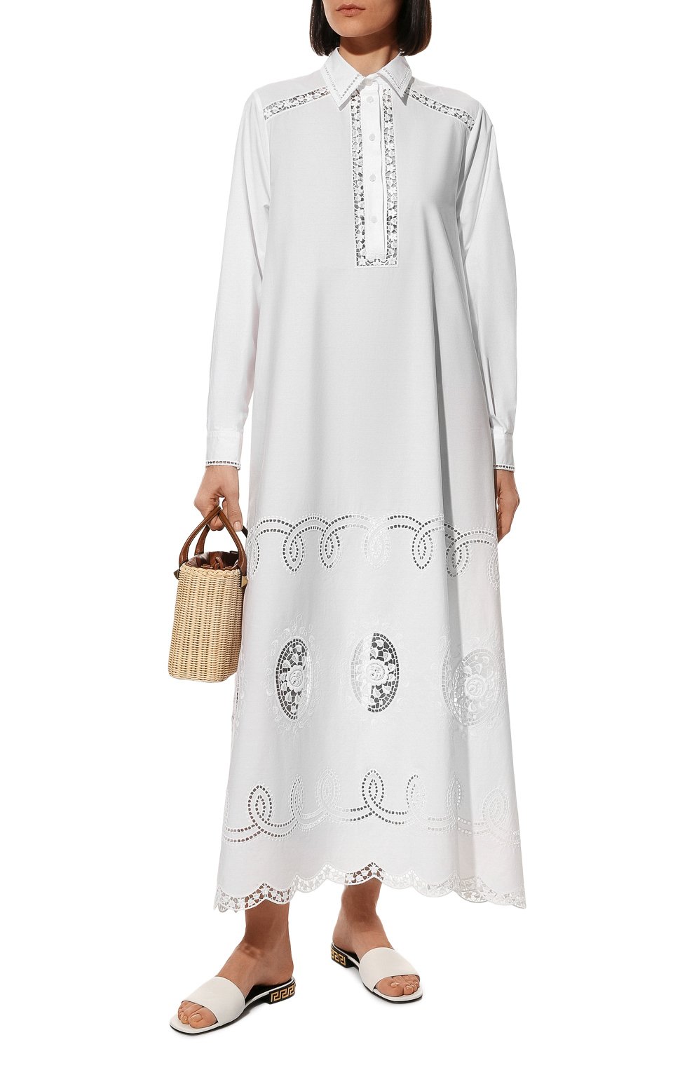 Хлопковое платье DOLCE & GABBANA белого цвета по цене 297000 руб., арт. F6ZE0Z/GDAFS, фото 2 Хлопковое платье DOLCE & GABBANA, арт. F6ZE0Z/GDAFS, фото 2