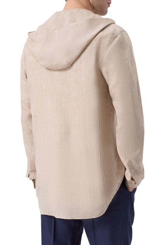 Льняная рубашка Kiton UMCMARH0961322 Бежевый  UMCMARH0961322 Фото 4