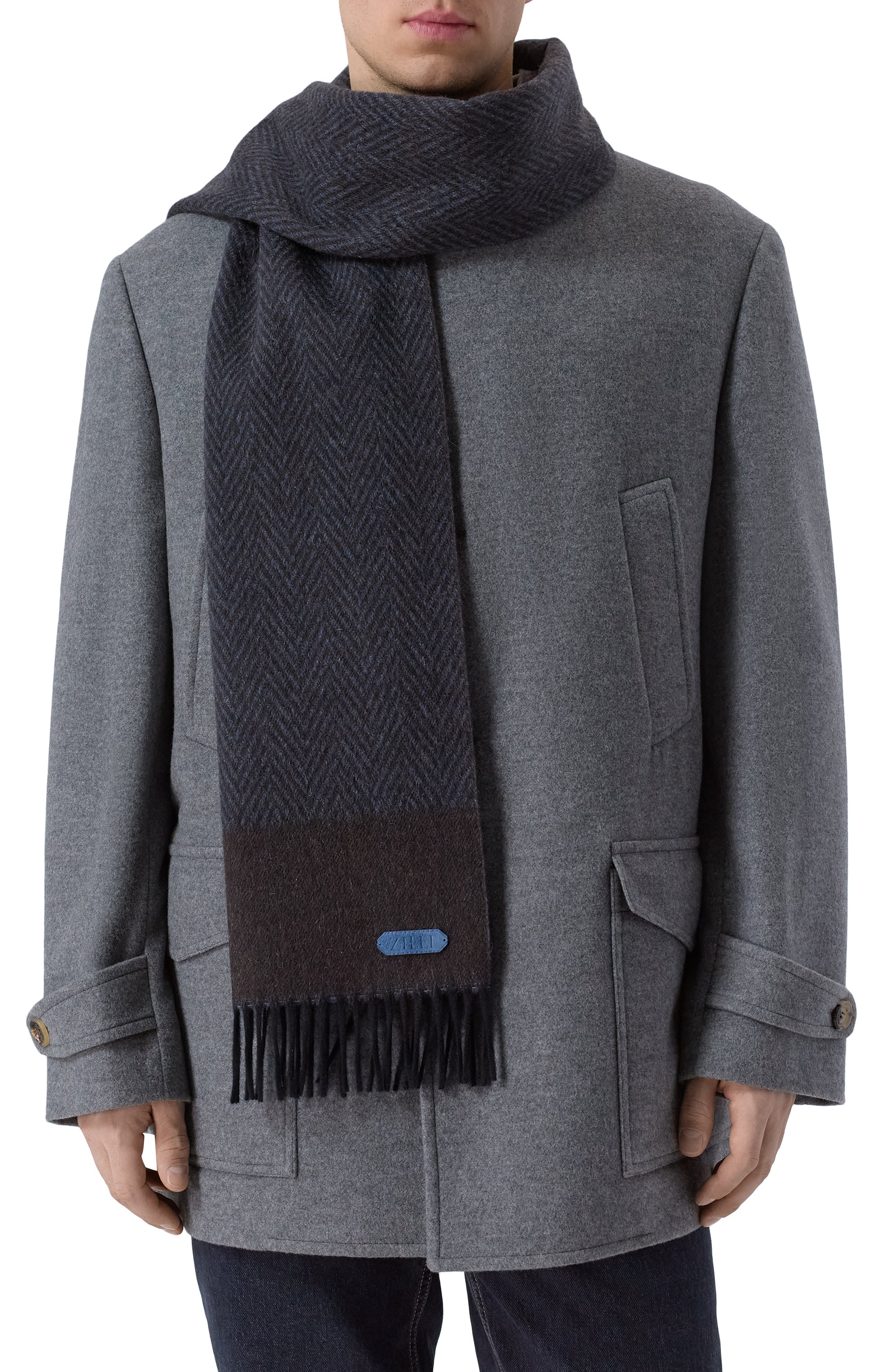 Кашемировый шарф ZILLI темно-синего цвета по цене 85800 руб., арт. SSAN00M0320VZI0C0, фото 2 Кашемировый шарф ZILLI, арт. SSAN00M0320VZI0C0, фото 2