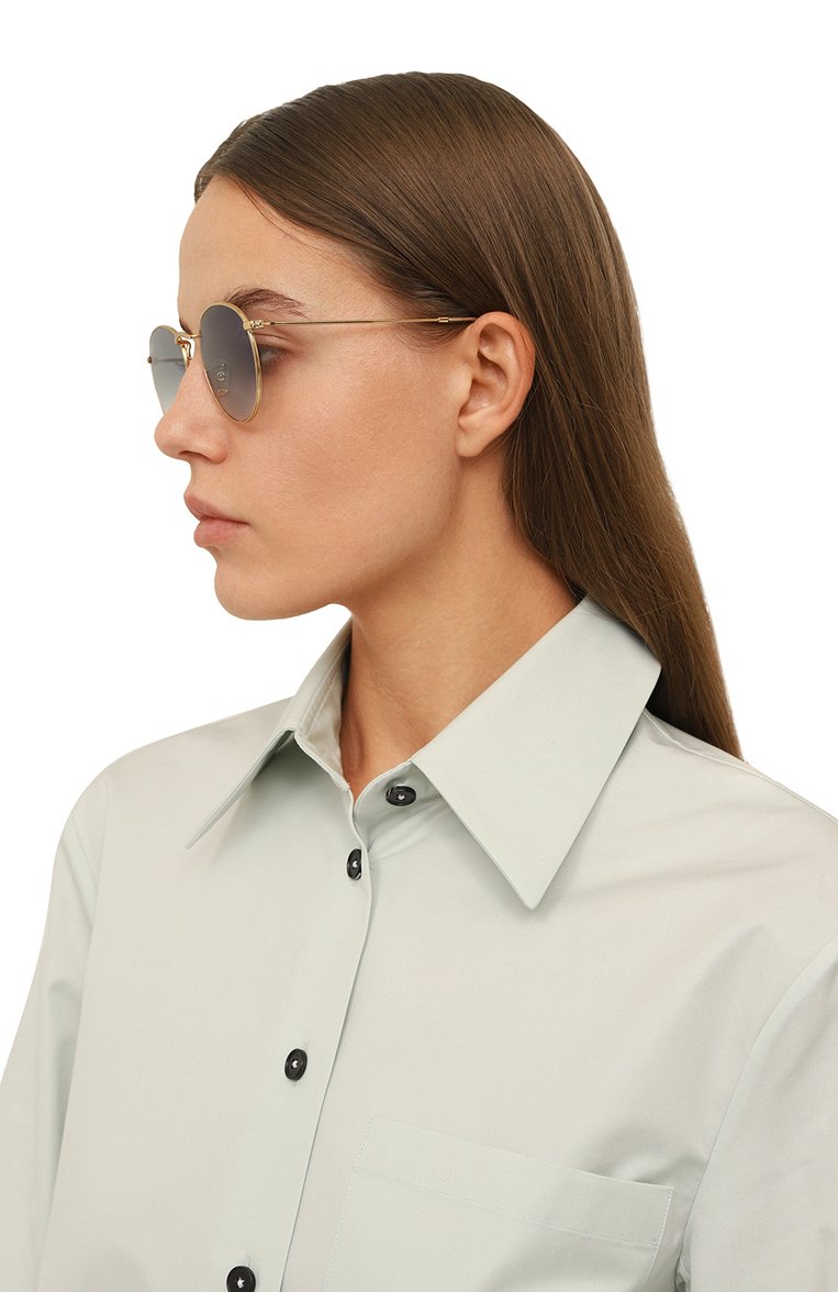 Женские солнцезащитные очки RAY-BAN голубого цвета, арт. 3447N-001/3F | Фото 2 (Кросс-КТ: С/з-унисекс; Региональные ограничения белый список (Axapta Mercury): Не проставлено; Нос: Не проставлено; Тип очков: С/з; Материал: Металл; Очки форма: Круглые; Оптика Гендер: оптика-унисекс)