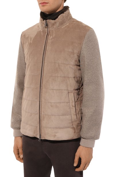 Комбинированная куртка с воротником из нутрии ANDREA CAMPAGNA, арт. 24U108, фото 3