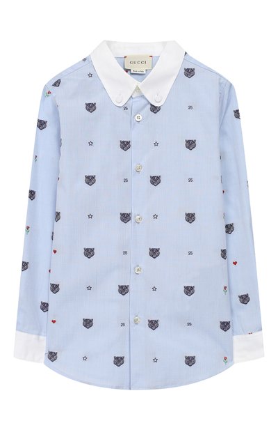 Хлопковая рубашка с воротником button down GUCCI, арт. 516401/XBE63, фото 1