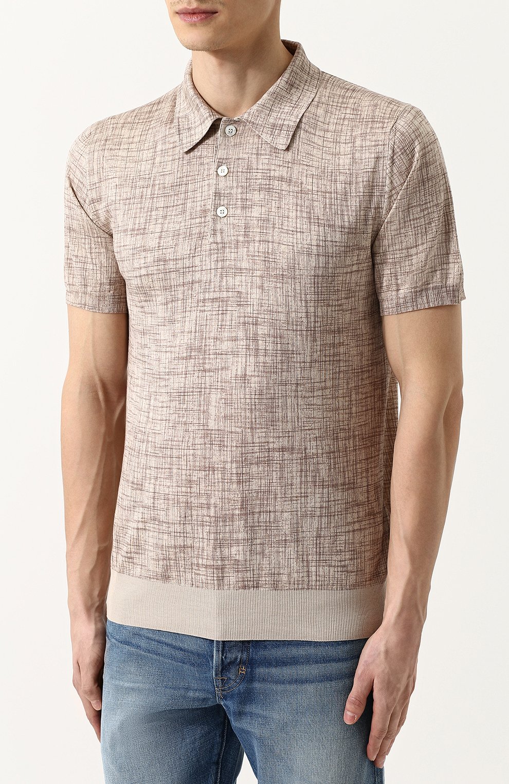 Поло с короткими рукавами из смеси шелка и хлопка BRIONI, арт. UMR40L/P7K22, фото 3