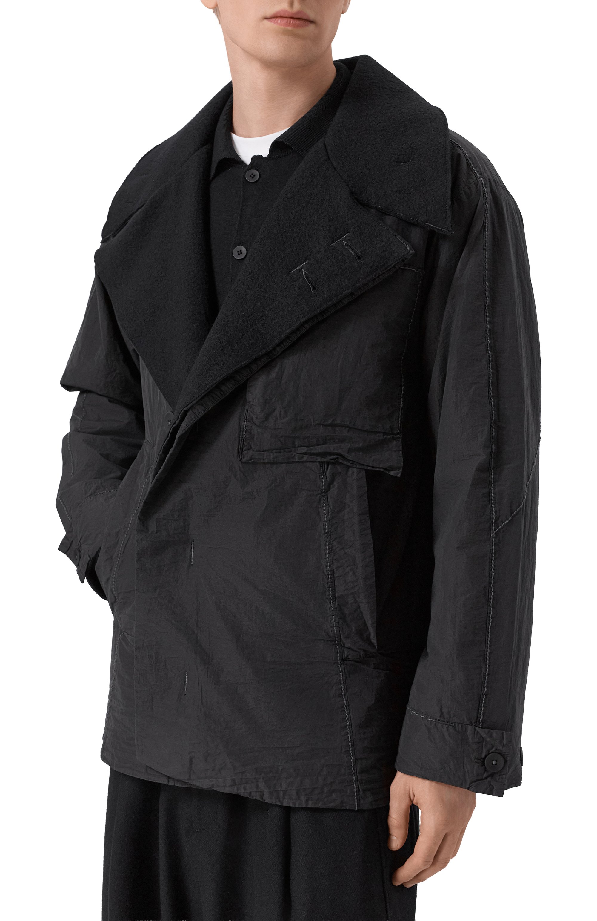 Куртка из хлопка и шерсти TRANSIT темно-серого цвета по цене 133500 руб., арт. CFUTRB0241, фото 3 Куртка из хлопка и шерсти TRANSIT, арт. CFUTRB0241, фото 3