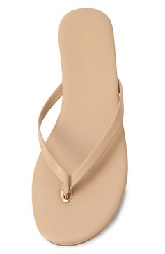 Женские кожаные шлепанцы MELISSA ODABASH бежевого цвета, арт. SANDALS CR | Фото 6 (Материал внешний: Натуральная кожа; Подошва: Плоская; Каблук высота: Низкий; Драгоценные камни: Проставлено; Материал сплава: Проставлено)
