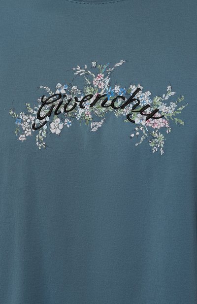 Хлопковая футболка GIVENCHY голубого цвета по цене 66100 руб., арт. BM71JA3YMU, фото 5 Хлопковая футболка GIVENCHY, арт. BM71JA3YMU, фото 5
