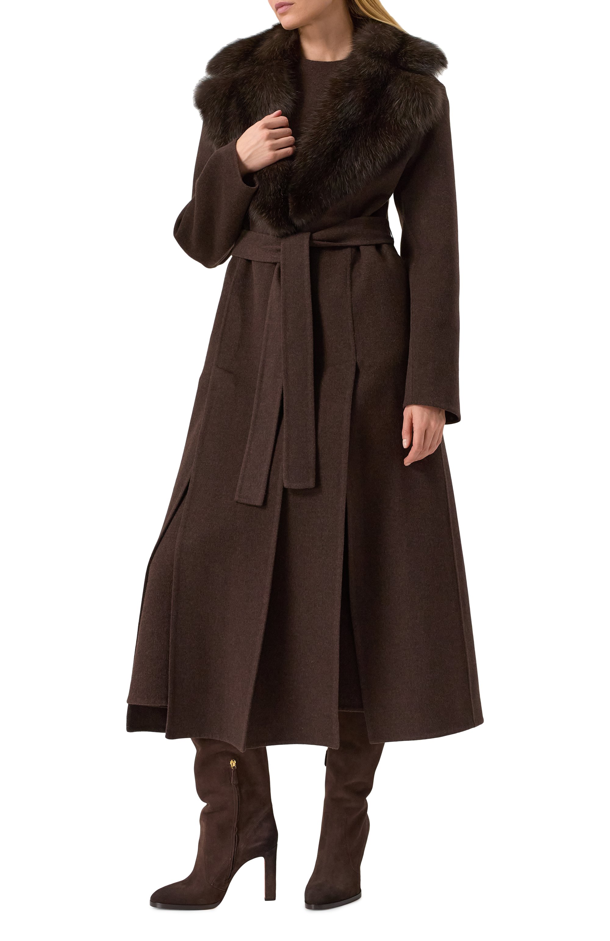 Пальто из шерсти и кашемира с отделкой из соболя MVST, арт. FTBPL-X1306-9SB/LP1446, фото 3